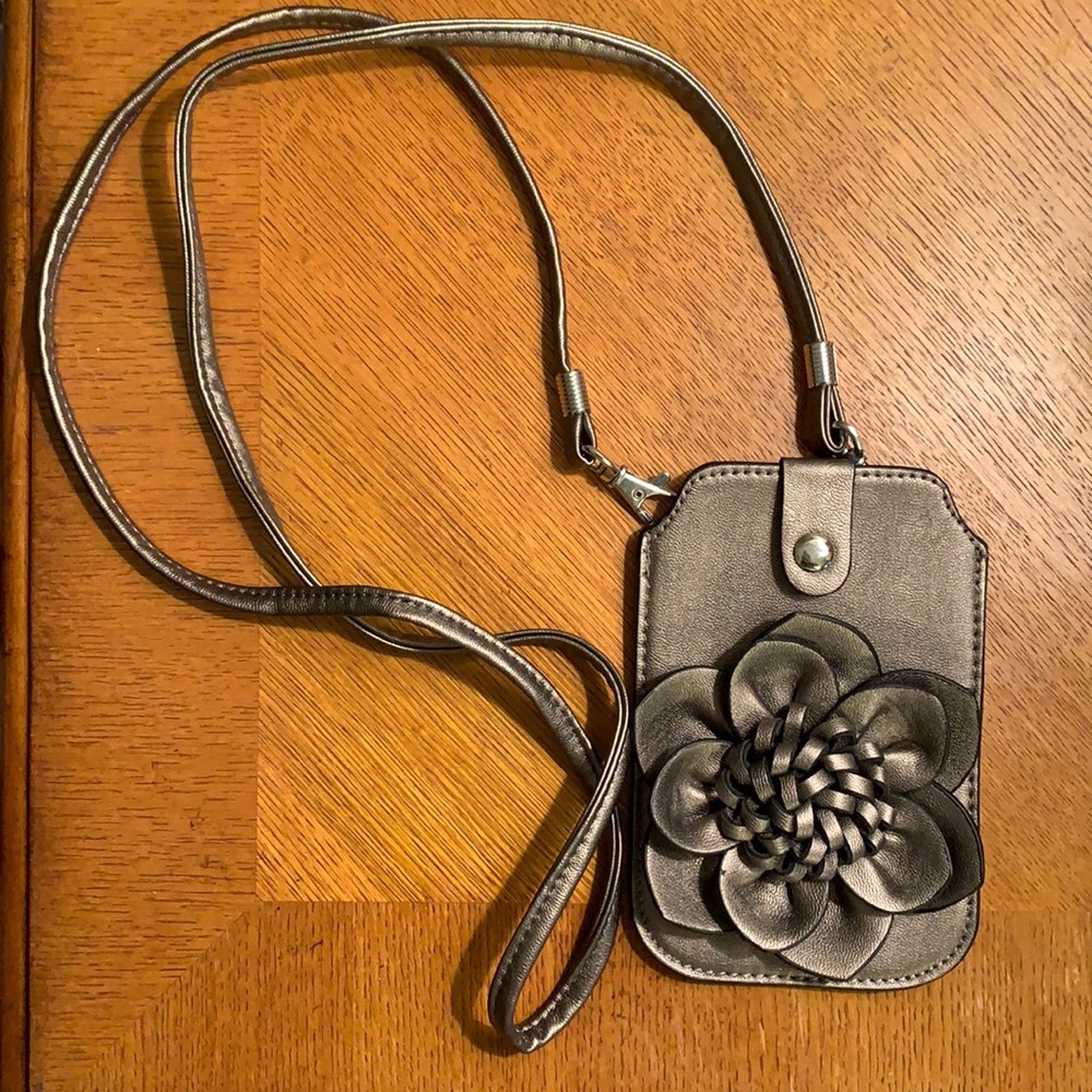 Pewter crossbody pouch